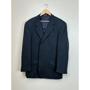 Methode Mens Blue Herringbone Blazer Three Button Sport Coat Jacket